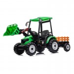 Go Skitz Bruce The 24V Tractor with Roof & Trailer - Green Go Skitz Bruce The 24V Tractor with Roof & Trailer - Green