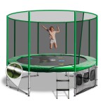 OZ Trampolines Summit Round 10 Ft. Above Ground Trampoline - Green