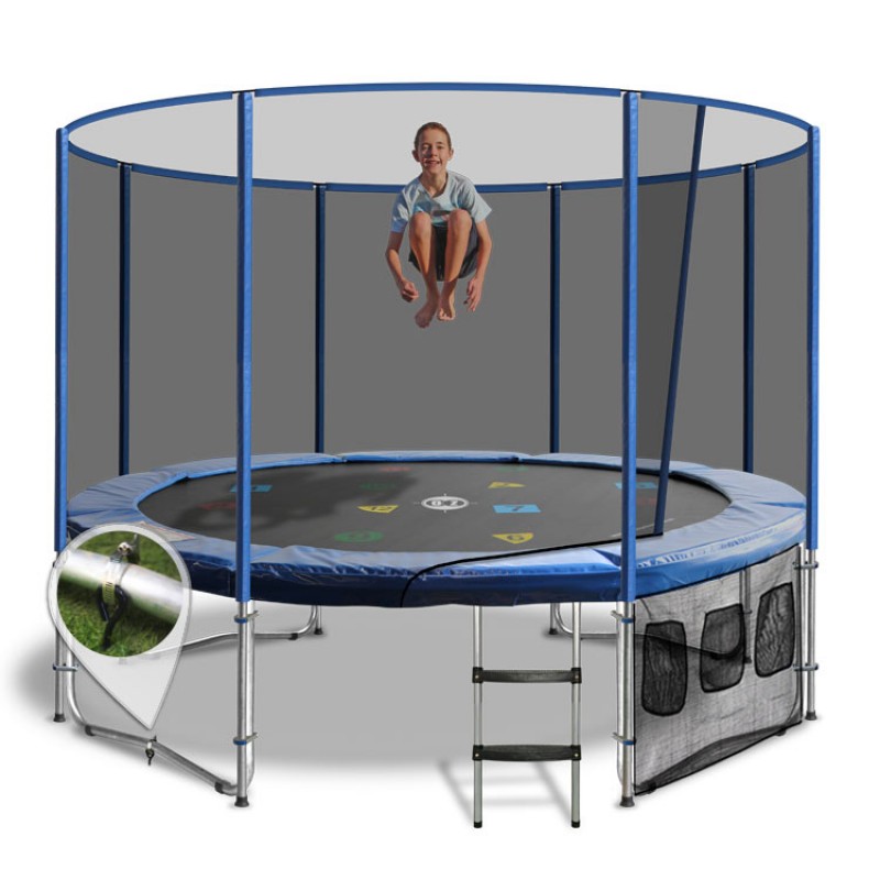 OZ Trampolines Summit Round 12 Ft. Above Ground Trampoline - Blue OZ Trampolines Summit Round 12 Ft. Above Ground Trampoline - Blue