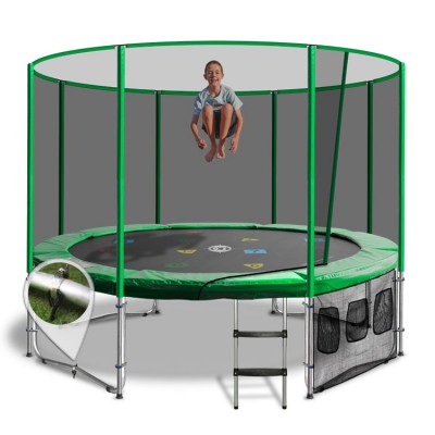 OZ Trampolines Summit Round 12 Ft. Above Ground Trampoline - Green