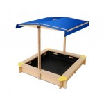 Keezi Fir Wood Canopy Outdoor Sand Box Set Sand Pit - Natural Wood Keezi Fir Wood Canopy Outdoor Sand Box Set Sand Pit - Natural Wood