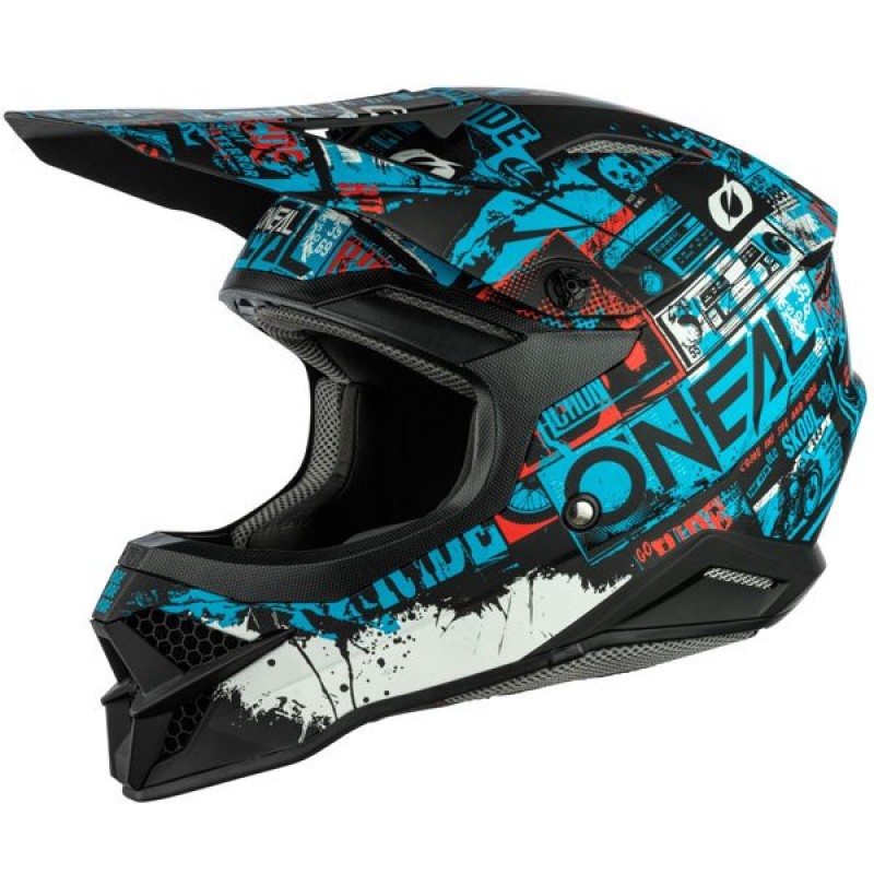Oneal 2021 3 Series Ride Helmet Adult Black/Blue LG Oneal 2021 3 Series Ride Helmet Adult Black/Blue LG