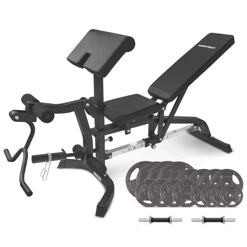 Lifespan CORTEX BN-11 Exercise FID Bench + 79kg Standard Tri-Grip Weight Plate and Dumbbell Package Lifespan CORTEX BN-11 Exercise FID Bench + 79kg Standard Tri-Grip Weight Plate and Dumbbell Package