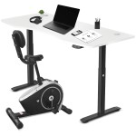 Lifespan Cyclestation3 Exercise Bike with ErgoDesk Automatic Standing Desk 1500mm in White Lifespan Cyclestation3 Exercise Bike with ErgoDesk Automatic Standing Desk 1500mm in White