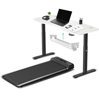 Lifespan WalkingPad M2 Treadmill with ErgoDesk Automatic White Standing Desk 1500mm + Cable Management Tray
