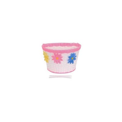 Goeasy Pink/White with Flowers Bicycle Basket