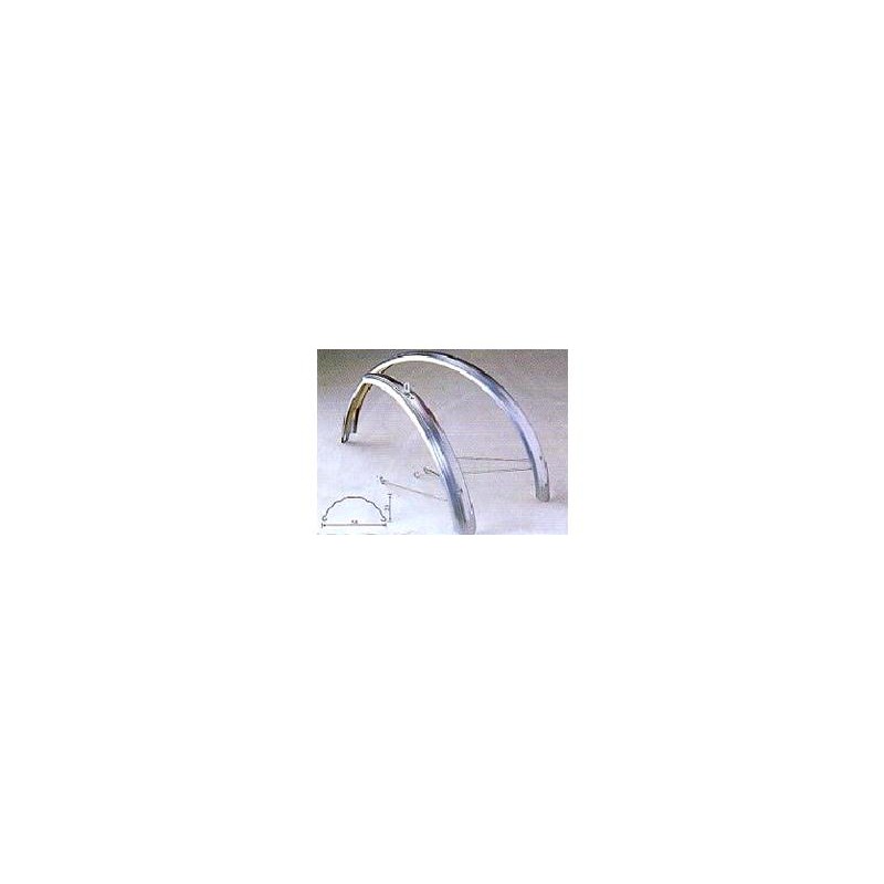 Pro Series Alloy Silver Front and Rear Mudguard for 27/700C Full Length 38mm Wide Pro Series Alloy Silver Front and Rear Mudguard for 27/700C Full Length 38mm Wide