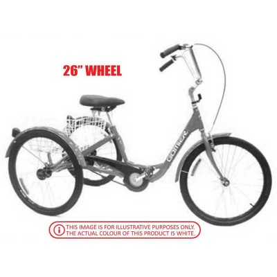 Gomier 2500 Series Shimano Nexus 3 Speed 26" Adult Tricycle - White