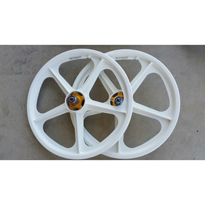 Old School BMX 20" SKYWAY WHITE/GOLD Flanges *** LIMITED EDITION*** by Skyway