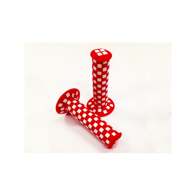Old School BMX Red / White checkered grips by Old School BMX Old School BMX Red / White checkered grips by Old School BMX